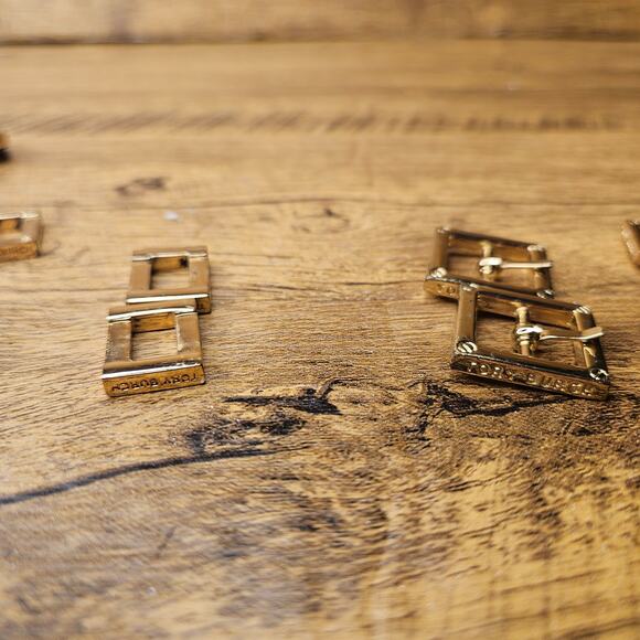 Tory Burch gold buckle leather strap medallion crafting hardware - Picture 8 of 13